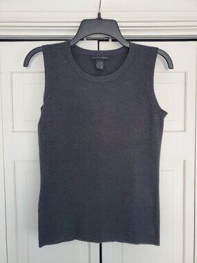 Grace Elements Charcoal Gray Knit Sleeveless Sweater Shell Top Size Small